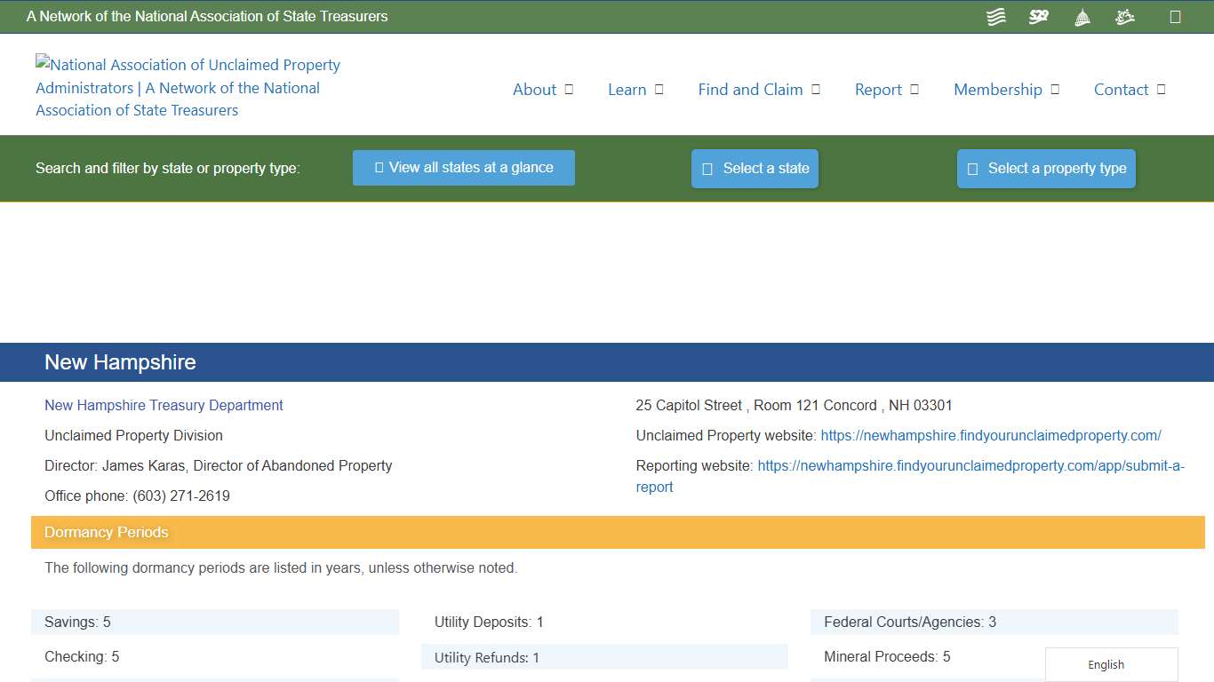 New Hampshire – National Association of Unclaimed Property Administrators (NAUPA)